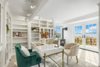 Downstairs library/flex space