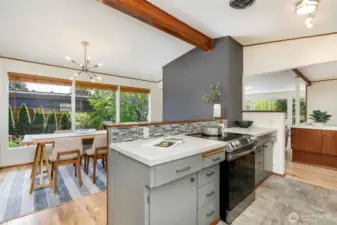 Kitchen and dining room.
