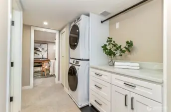 Laundry Space with Quartz Folding Table