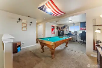 Time for some fun times. The landing at the top of the stairs and a view of where the wall was removed for this wide open space. The wall would be easily restored and the bedroom renewed.