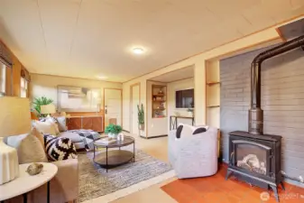 Lower level family room with gas fireplace for those toasting nights in.
