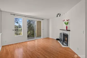 Living room w/wood fireplace