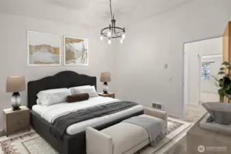 Virtually staged Bedroom #1
