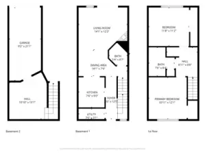 Floor plan of all 3 floors