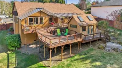 Lots Of Decks Covered and Open for Year Round Enjoyment