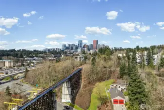 From daylight to dusk, enjoy ever-changing views of the Bellevue skyline with easy proximity to downtown, blending scenic beauty with urban convenience. And the connection to the eastlake trail.