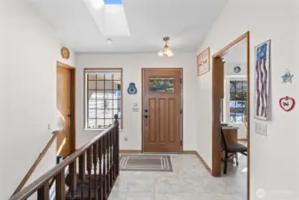 Foyer with skylight