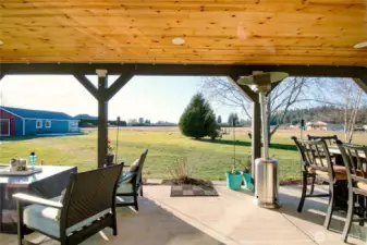 Covered patio with fantastic westerly views.