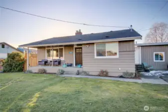 Front of house from street with great curb appeal.