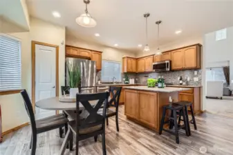 Another look at the breakfast nook off the elegant kitchen.