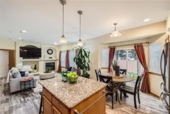 The kitchen opens up to the family room and is the perfect spot to relax or entertain.