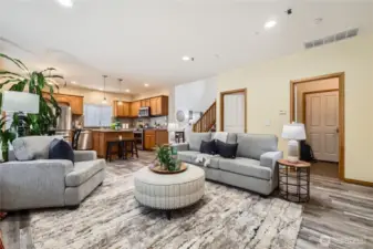 View from family room to kitchen.