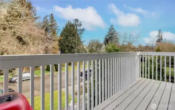 You will love this roomy deck in the summertime.