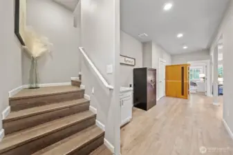 even the stairway down from main level has character