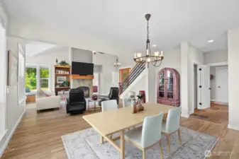A nice picture of the great room, the natural light makes it a bright and cheery space.
