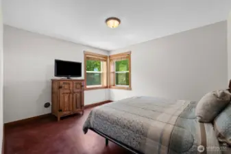 The large lower-level bonus room, has no closet but endless uses.