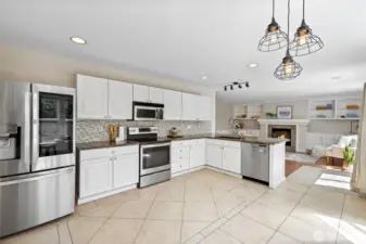 White cabinets, stainless appliances all included
