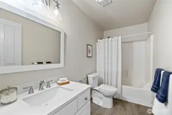 Upstairs main bath has been remodeled