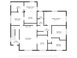 2D Floorplan - Main Level - Measurements are approximate and not guaranteed accurate.