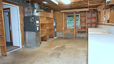 Garage with access to lower level.