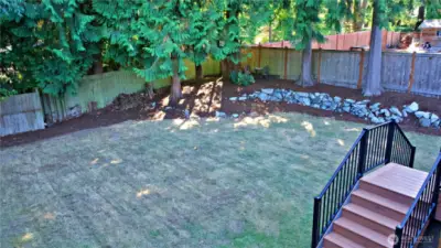 View of yard from deck