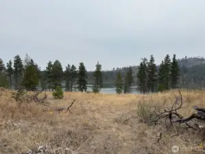 Horseshoe Lake from the ridge approaching the camp/building site.