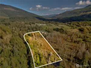 Approximate outline of property lines, totaling 10.7 acres.