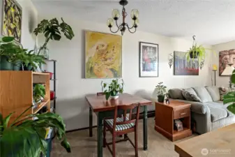 Living room with dining area.
