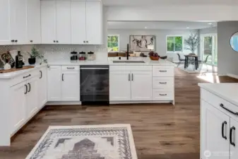 Bar opening to the family room
