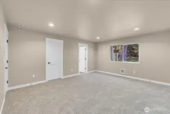 Master showing Bathroom and Walk in Closet doors