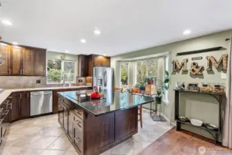 Updated appliances and custom cabinets ..