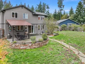 Large back yard that is fully fenced.