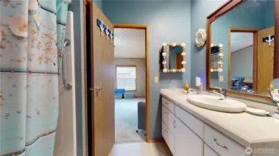 The primary full bathroom.