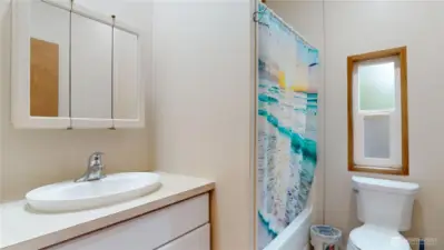 The seconf full bathroom has been remodeled.