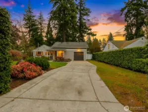 Long private driveway offers plenty of parking with room for guests
