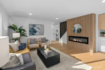 Living Room and Custom Fireplace