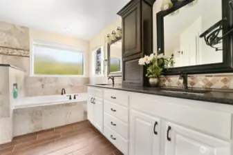 The 5 piece luxury ensuite attached to the primary bedroom.