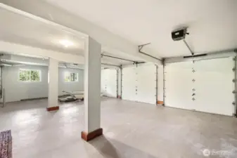 The three car garage.