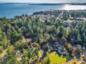 Overhead shot looking East.