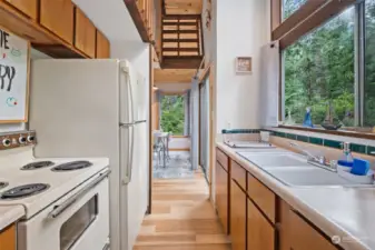 Kitchen toward dining