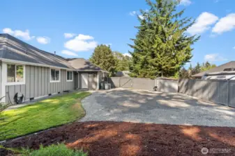 Huge space in the side yard for parking your RV