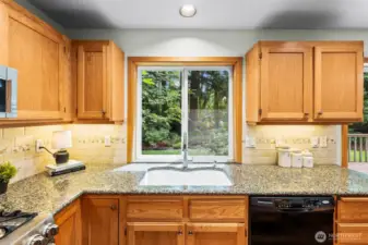 Touches of kitchen updates; new low profile microwave & new faucet
