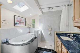 5pc bath with jetted soaking tub.