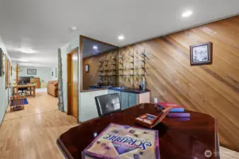 Wet bar area.
