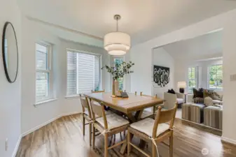 Light filled dining room.