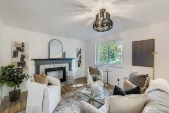 Family room with greenbelt views.