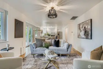 Family room & kitchen eating area.