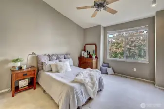 Primary Bathroom with Soaring Ceilings & Facing Gardens in the Back