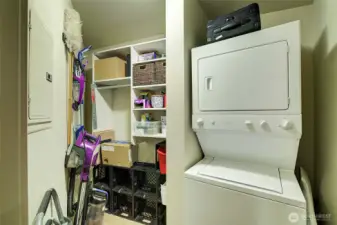 Large Storage Closet with Laundry in Unit.