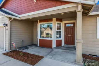 Room for patio furniture under the covered front porch.